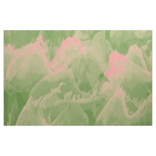 Tissu Vagues vertes et roses (Fat Quarter)