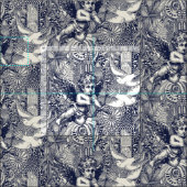 Tissu valentine maximalisme marine perle bleue (Carreau)