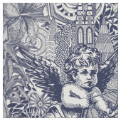 Tissu valentine maximalisme marine perle bleue (Fermer)