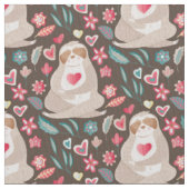 Tissu Valentine Sloth Motif (fermé)