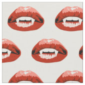 Tissu Vampire Dents Bouche Lèvres Rouges (Fermer)