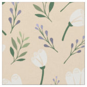 Tissu Vanille avec Fleurs Blanches Douces (Fermer)