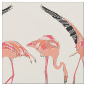 Tissu vanille de flamants (Fermer)