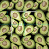 Tissu Végan vert de fruits d'été motif Avocado (Carreau)