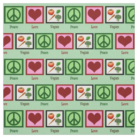Tissu Végétalien d'amour de paix (Échantillon)