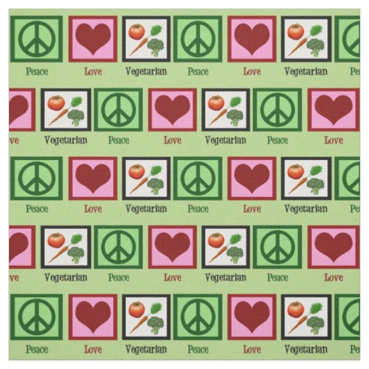 Tissu Végétarien d'amour de paix (Échantillon)
