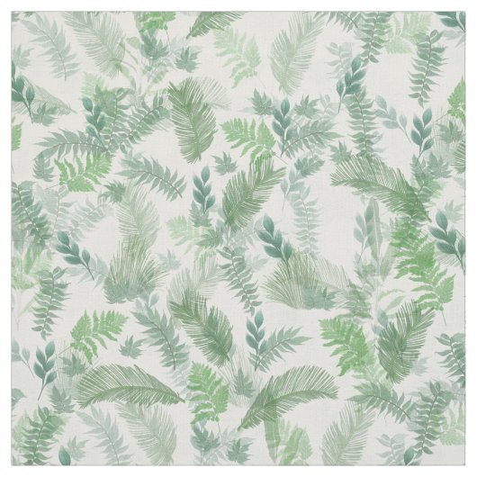 Tissu Végétation tropicale moderne Vieux feuillage vert (Échantillon)