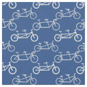 Tissu Vélo Tandem blanc en bleu (Fermer)