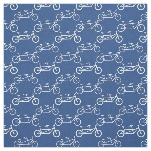 Tissu Vélo Tandem blanc en bleu (Échantillon)
