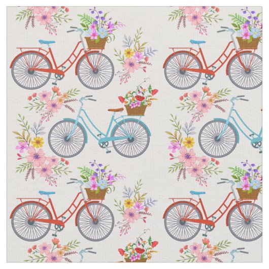 Tissu Vélos à fleurs (Fermer)
