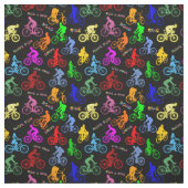 Tissu Vélos Colorés Et Voyageurs (Échantillon)