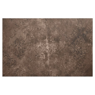 Tissu Velvety Bronze Damask   Grunge baroque Brown