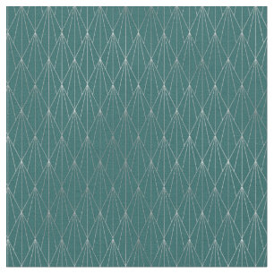 Tissu Ventilateur Diamant Argent Turquoise Art Déco
