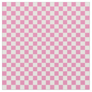 Tissu Vérifications .25 pouces damier rose et blanc