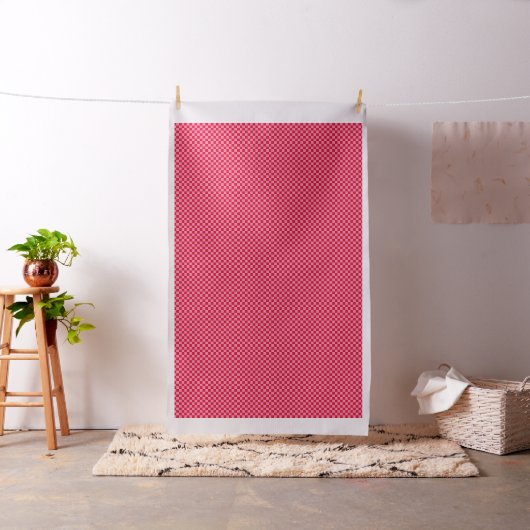Tissu Vérifications .5 pouces damier rose et rouge (In Situ)