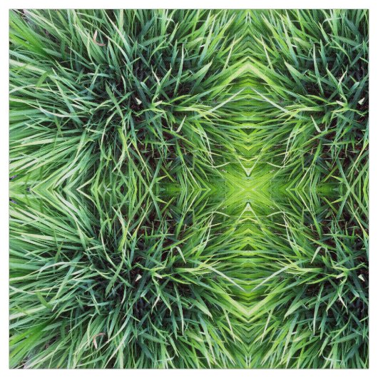 Tissu Véritable Motif d'herbe dans les tons vert vif (Échantillon)