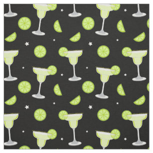 Tissu Verres à cocktails et Limas Margarita Motif