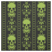 Tissu Vert à Motif de Rayure de Crâne Baroque (Échantillon)