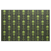 Tissu Vert à Motif de Rayure de Crâne Baroque (Fat Quarter)