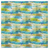 Tissu Vert abstrait d'aquarelle, bleu (Échantillon)