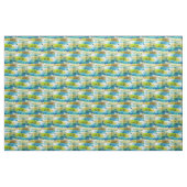 Tissu Vert abstrait d'aquarelle, bleu (Fat Quarter)