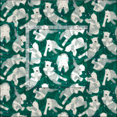 Tissu vert arctique d'ours blancs (Carreau)