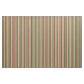 Tissu Vert, blanc étoile et trèfle rouge rayures fines (Yard)