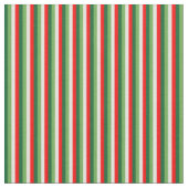 Tissu Vert, blanc étoile et trèfle rouge rayures fines (Fermer)