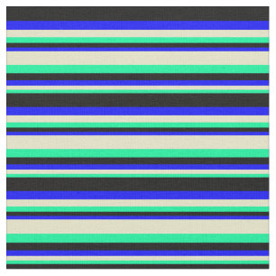 Tissu Vert, Bleu, Bleu et Noir