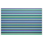 Tissu Vert, Bleu, Bleu et Noir (Fat Quarter)