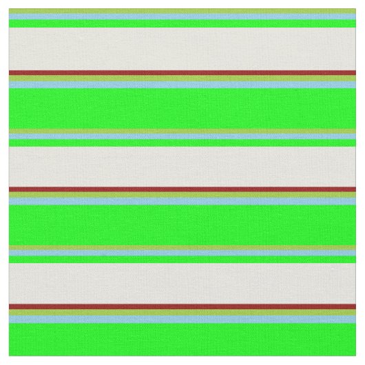 Tissu Vert, bleu ciel, citron vert, beige et rouge foncé (Fermer)