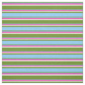 Tissu Vert, bleu ciel clair, lignes rose profond et beig (Échantillon)
