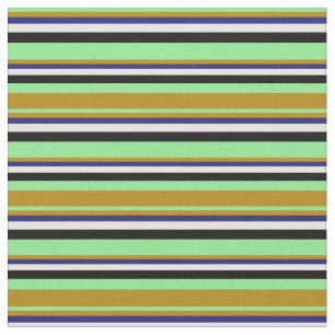 Tissu Vert, Bleu, Crème à la menthe et Noir