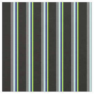Tissu Vert, Bleu de minuit, Turquoise, Gris et Noir