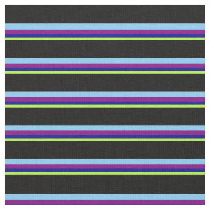 Tissu Vert, Bleu foncé, Violet, Ciel clair et Noir