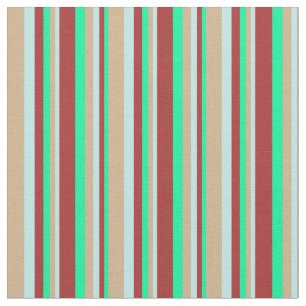 Tissu Vert, Brown, Turquoise et Tan