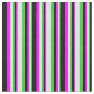 Tissu Vert chaux, Lavande, Fuchsia et noir