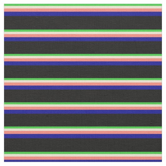 Tissu Vert citron, Beige, Saumon, Bleu foncé & Noir (Fermer)