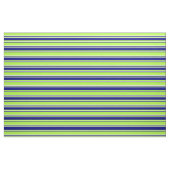 Tissu Vert clair, bleu et jaune clair rayures (Fat Quarter)