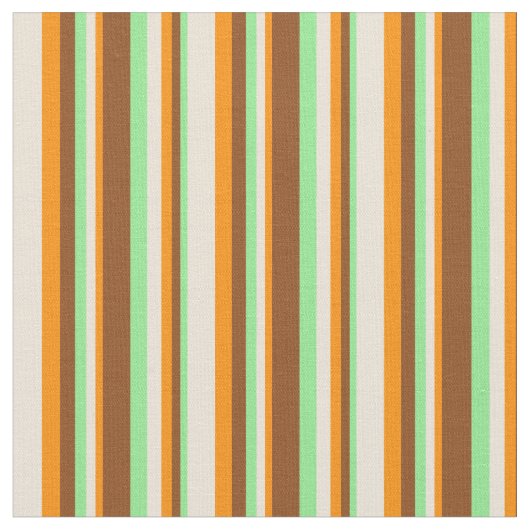 Tissu Vert clair, Brown, orange foncé et bisque (Fermer)