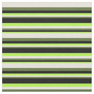 Tissu Vert clair, Noir, Olive foncé Vert & Beige