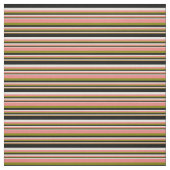 Tissu Vert, corail clair, beige et lignes noires (Échantillon)