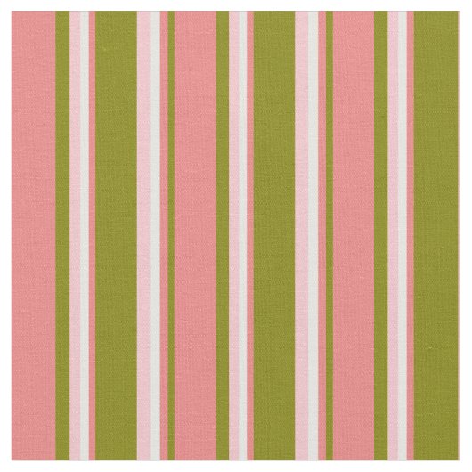 Tissu Vert, Corail clair, Blancs et Roses (Fermer)
