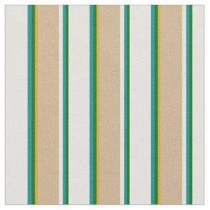 Tissu Vert, Cyan foncé, Jaune clair, Tan & Goldenrod