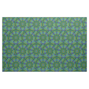 Tissu vert d'abrégé sur mandala