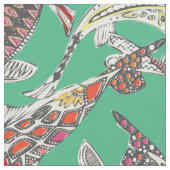 Tissu vert de koi (Fermer)