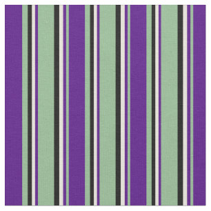 Tissu Vert de la mer foncée, Indigo, Beige & Noir