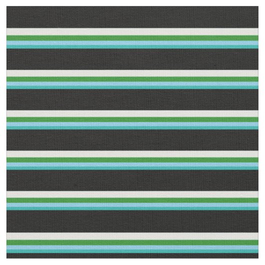 Tissu Vert de mer clair, Bleu, Vert de forêt, Cyan & Noi (Fermer)