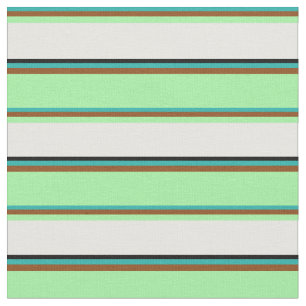 Tissu Vert de mer clair, Brown, vert, blanc et noir