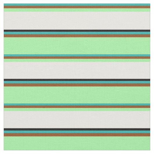Tissu Vert de mer clair, Brown, vert, blanc et noir (Fermer)